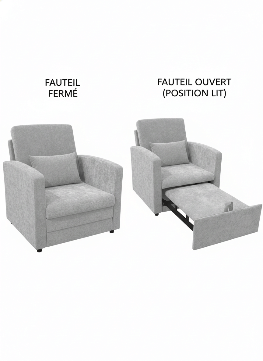 FAUTEUIL CONVERTIBLE 80X85X80