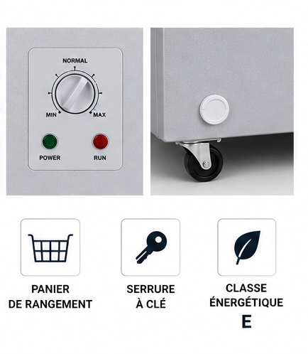 CONGELATEUR COFFRE 287L E STATIQUE EVERSTEEL