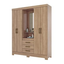 ARMOIRE 4P/3T/MIROIR BOIS 1630X2005X465 B24-198 LIVRE DES AUJOURD