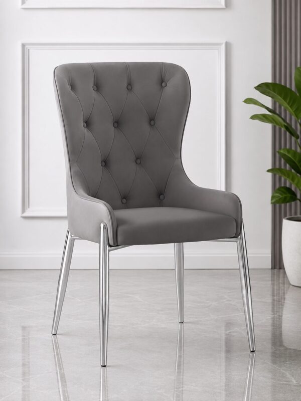 CHAISE 12217 620X600X970 GRISE/ARGENT