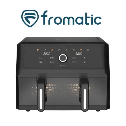 AIR FRYER 11L 2BAC FENETRE NOIR FROMATIC - Friteuse Sans Huile FFRY114N - kashkazi976.yt