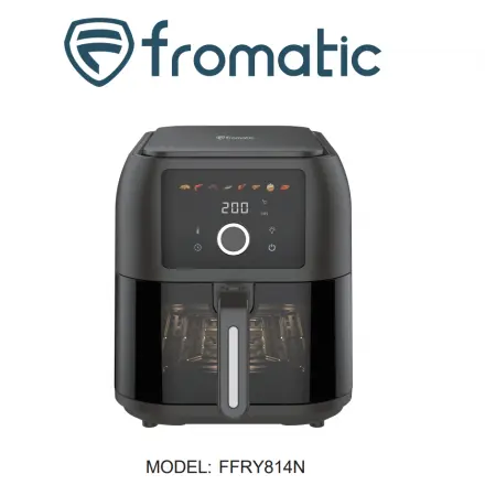 Friteuse sans huile Air Fryer Fromatic 8L noire avec fenêtre et un bac - kashkazi976.yt