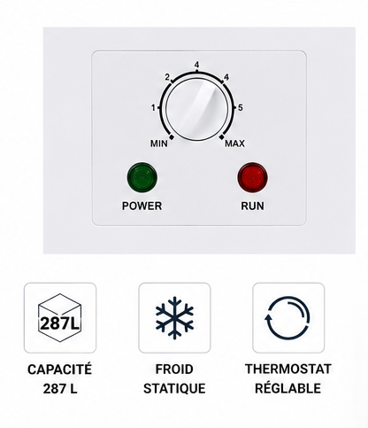 CONGELATEUR COFFRE 287L E FROID STATIQUE BLANC HYUNDAI