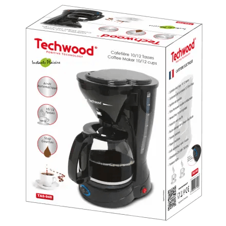 CAFETIERE ELECTRIQUE 10/12T FILTRE PERM. LAVABLE PC 800W - TECHWOOD - Cafetière - kashkazi976.yt