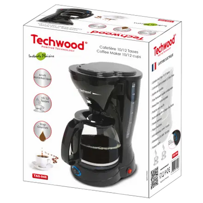 CAFETIERE ELECTRIQUE 10/12T FILTRE PERM. LAVABLE PC 800W - TECHWOOD - Cafetière LIVRE DES AUJOURD