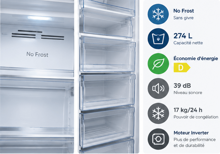 CONGELATEUR VERTICAL 1P 274L N.FROST E INOX HYUNDAI - kashkazi976.yt