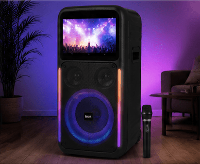 ENCEINTE BT RECH. 2x5W+2x15W 40W BASS ECRAN 10'' SMART - kashkazi976.yt