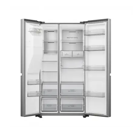 Vue intérieure du frigo américain Hisense – grande capacité de rangement - kashakazi.yt