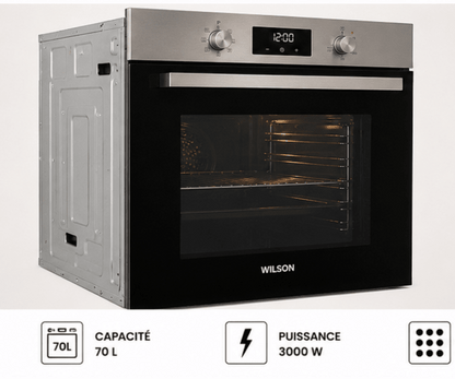 FOUR ENCASTRABLE WILSON WF70M10CATX - 70L/3000W/ 9 FONCTIONS/CATALYSE - kashkazi976.yt