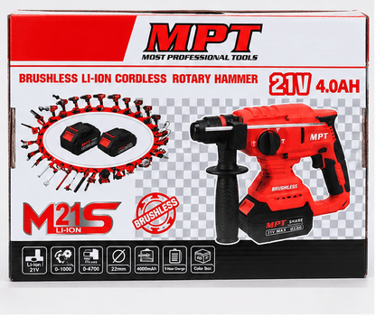 Marteau perforateur sans fil MPT M21S Brushless 21V – 4,0 Ah - kashkazi976.yt