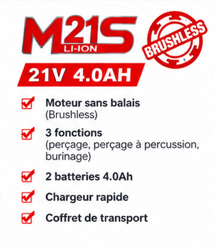 Marteau perforateur sans fil MPT M21S Brushless 21V – 4,0 Ah - kashkazi976.yt