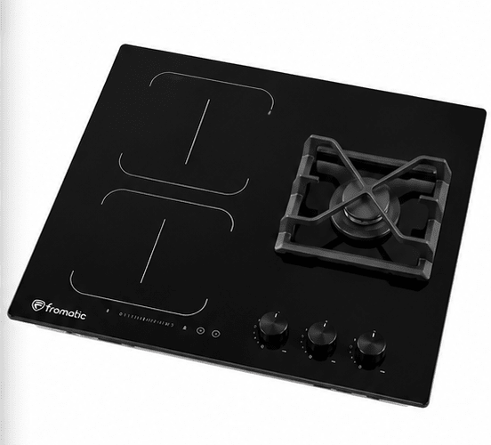 PC MIXTE 1F GAZ 2F INDUC. 60CM BLACK GLASS FROMATIC - kashkazi976.yt