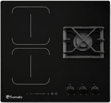 PC MIXTE 1F GAZ 2F INDUC. 60CM BLACK GLASS FROMATIC - kashkazi976.yt