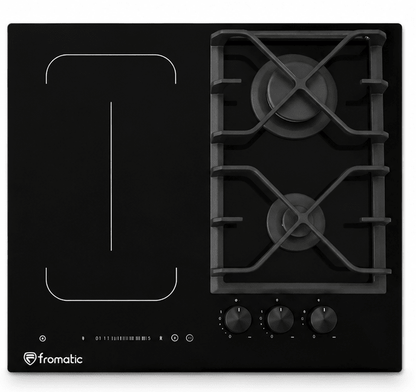 PC MIXTE 2F GAZ 2F INDUC. 60CM BLACK GLASS FROMATIC - kashkazi976.yt