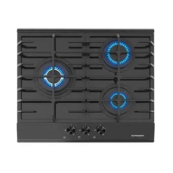 PLAQUE DE CUISSON SCHNEIDER SCTG6031N4 - 6550W 3 FOYERS GAZ VERRE N - kashkazi976.yt