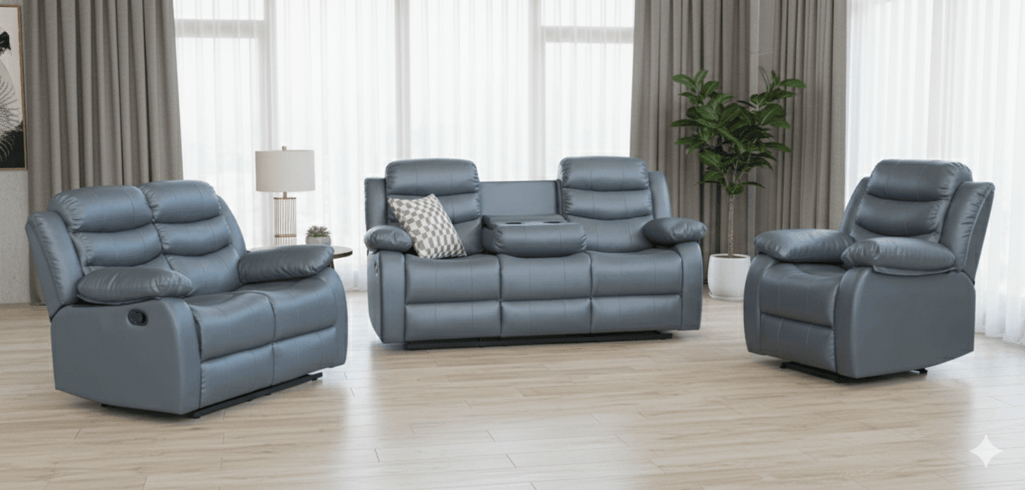SALON RELAX 1+2+3 EN PU GRIS XLH-9023 - kashkazi976.yt