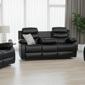 SALON RELAX 1+2+3 EN PU NOIR XLH - 9023 - kashkazi976.yt