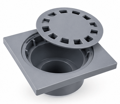 SIPHON DE SOL CARRÉ PVC 150 × 150 MM GRIS KMEI – LY662-15G - kashkazi976.yt