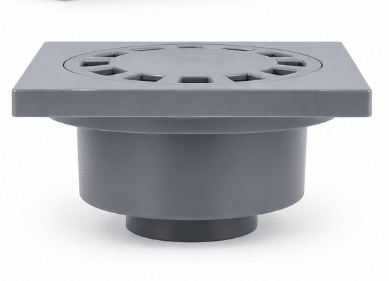 SIPHON DE SOL CARRÉ PVC 150 × 150 MM GRIS KMEI – LY662-15G - kashkazi976.yt