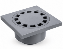 SIPHON DE SOL CARRÉ PVC 150 × 150 MM GRIS KMEI – LY662-15G - kashkazi976.yt