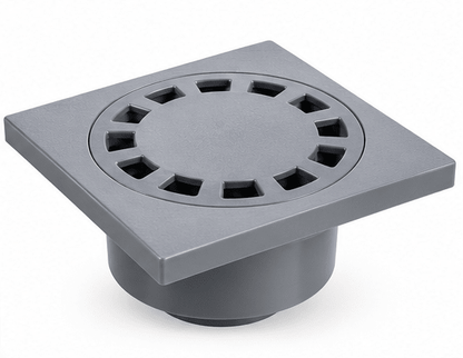 SIPHON DE SOL CARRÉ PVC 150 × 150 MM GRIS KMEI – LY662-15G - kashkazi976.yt