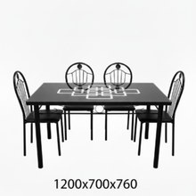 TABLE /4 CHAISES MF003 NOIR FER FORGE 1200X700X760 - kashkazi976.yt
