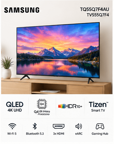 TELEVISEUR SAMSUNG TQ55Q7F4AU - 139 CM/ QLED 4K/ 50 Hz/ TIZEN TV/ G - kashkazi976.yt