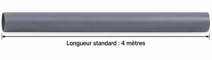 TUYAU PVC D’ÉVACUATION Ø 100 MM – GRIS – LONGUEUR 4 M - kashkazi976.yt
