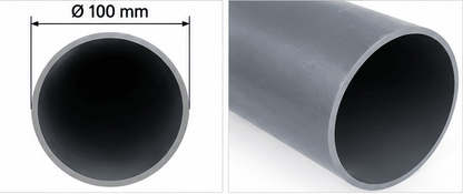 TUYAU PVC D’ÉVACUATION Ø 100 MM – GRIS – LONGUEUR 4 M - kashkazi976.yt